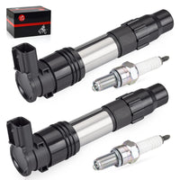2Pcs Ignition Coils & Iridium Spark Plugs for Kawasaki Z650/ZR900/ZR800/Z900