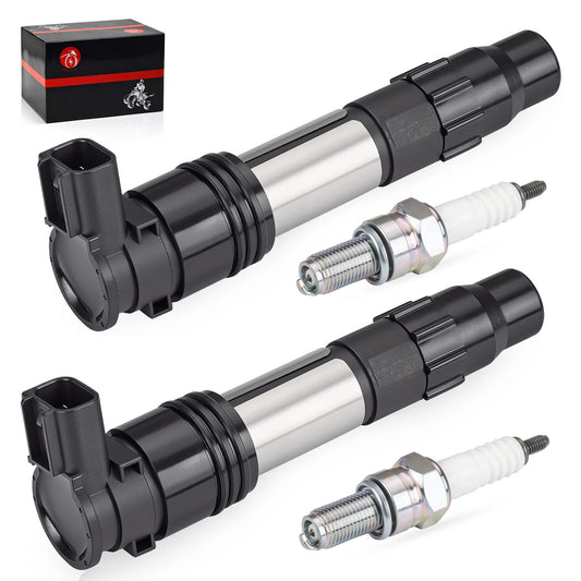 2Pcs Ignition Coils & Iridium Spark Plugs for Kawasaki Z650/ZR900/ZR800/Z900