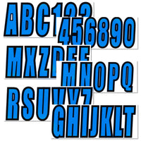 Custom Blue Boat Registration Numbers & Letters 4-Pack Stickers for PWC/Boat