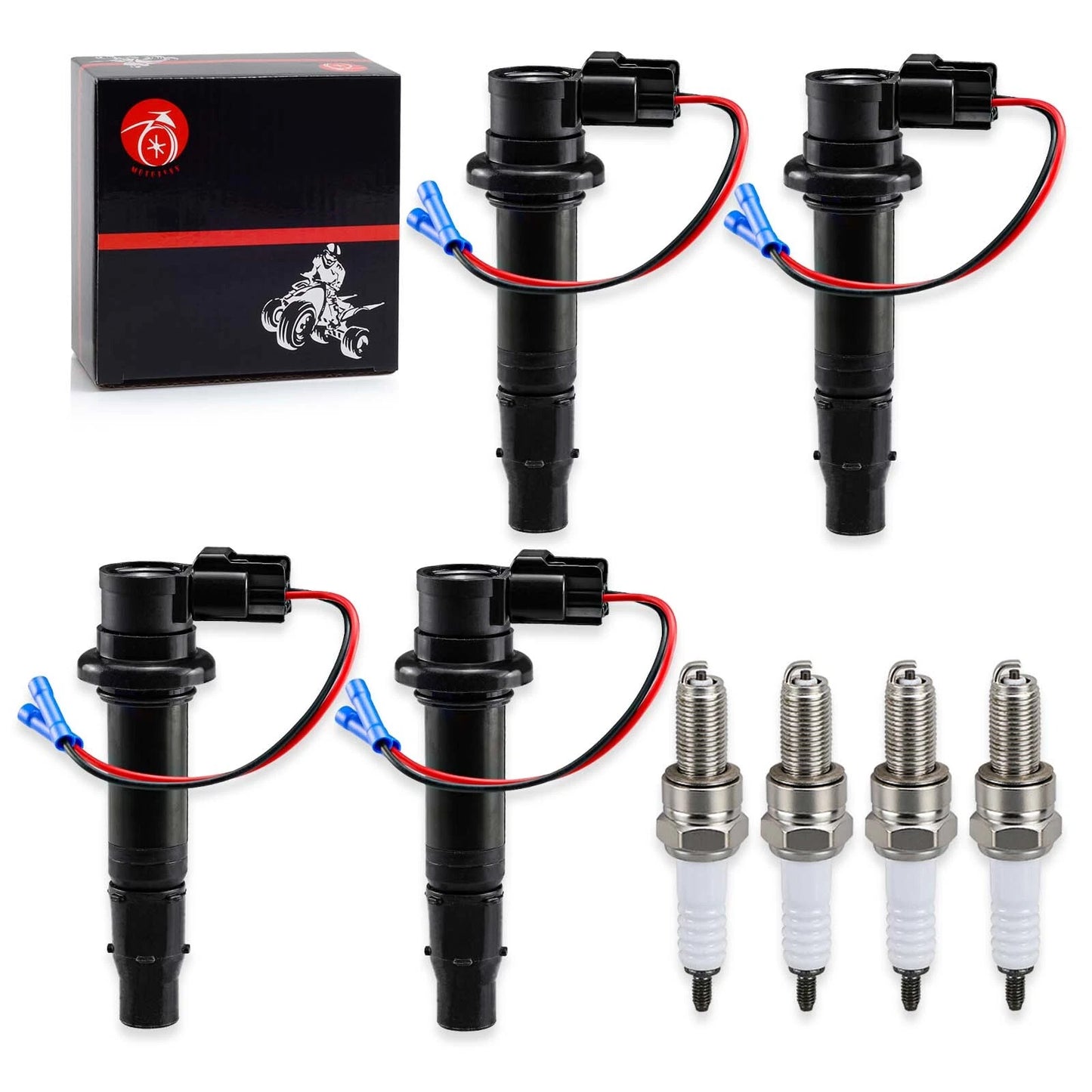 Ignition Coil & Plug w/Spark Plug for Yamaha YZF-R1/R6, FZ1/FZS1, Vmax 1700