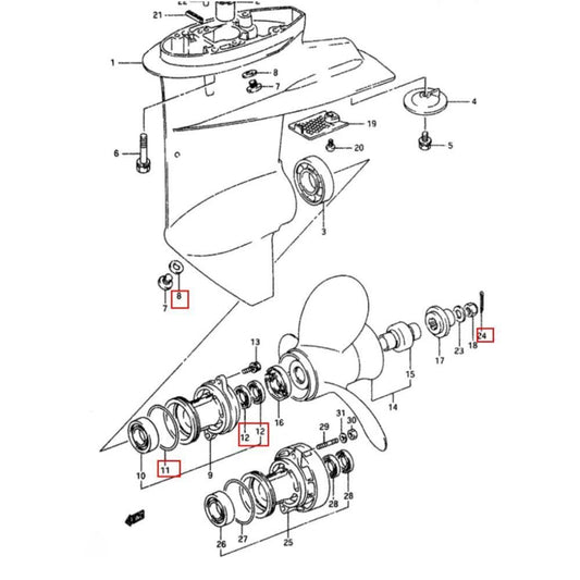 Lower Gearcase Seal Kit for Suzuki Outboard