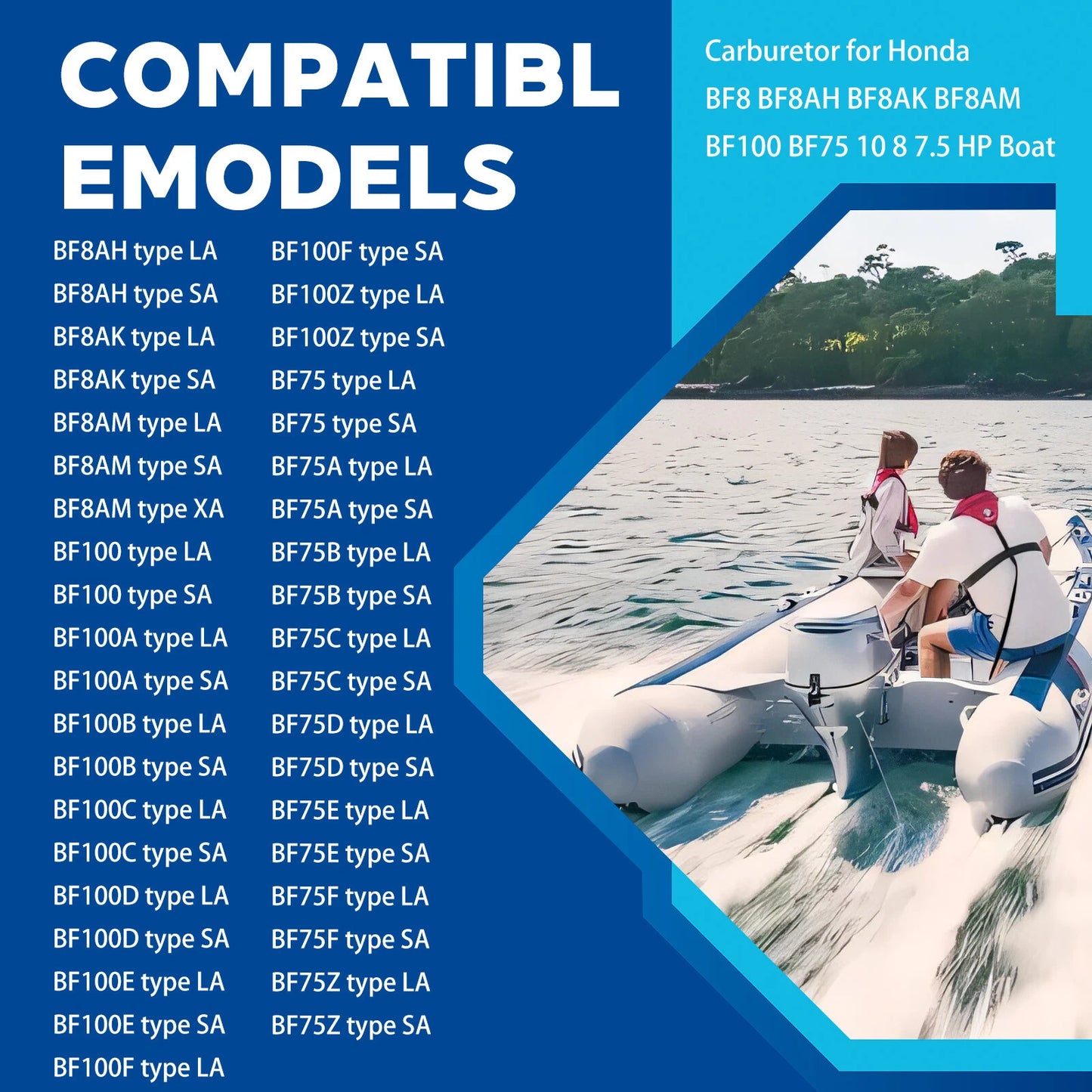 Carburetor for Honda Outboard BF100/BF75 7.5/10HP