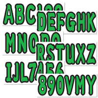 Personalized Boat Registration Decals A-Z & 0-9 Green 4 Set