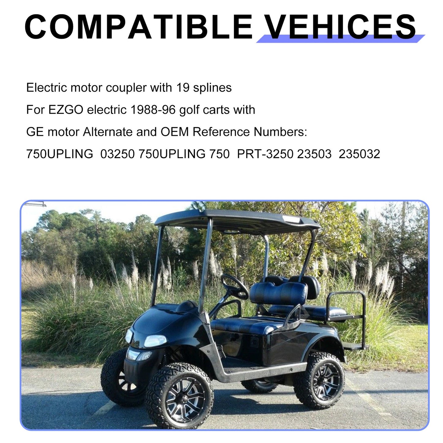 Electric Motor Coupler for E-Z-GO Golf Cart 1988-1996, 19 Spline