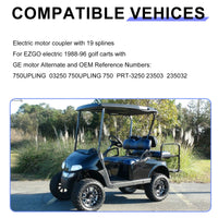 Electric Motor Coupler for E-Z-GO Golf Cart 1988-1996, 19 Spline