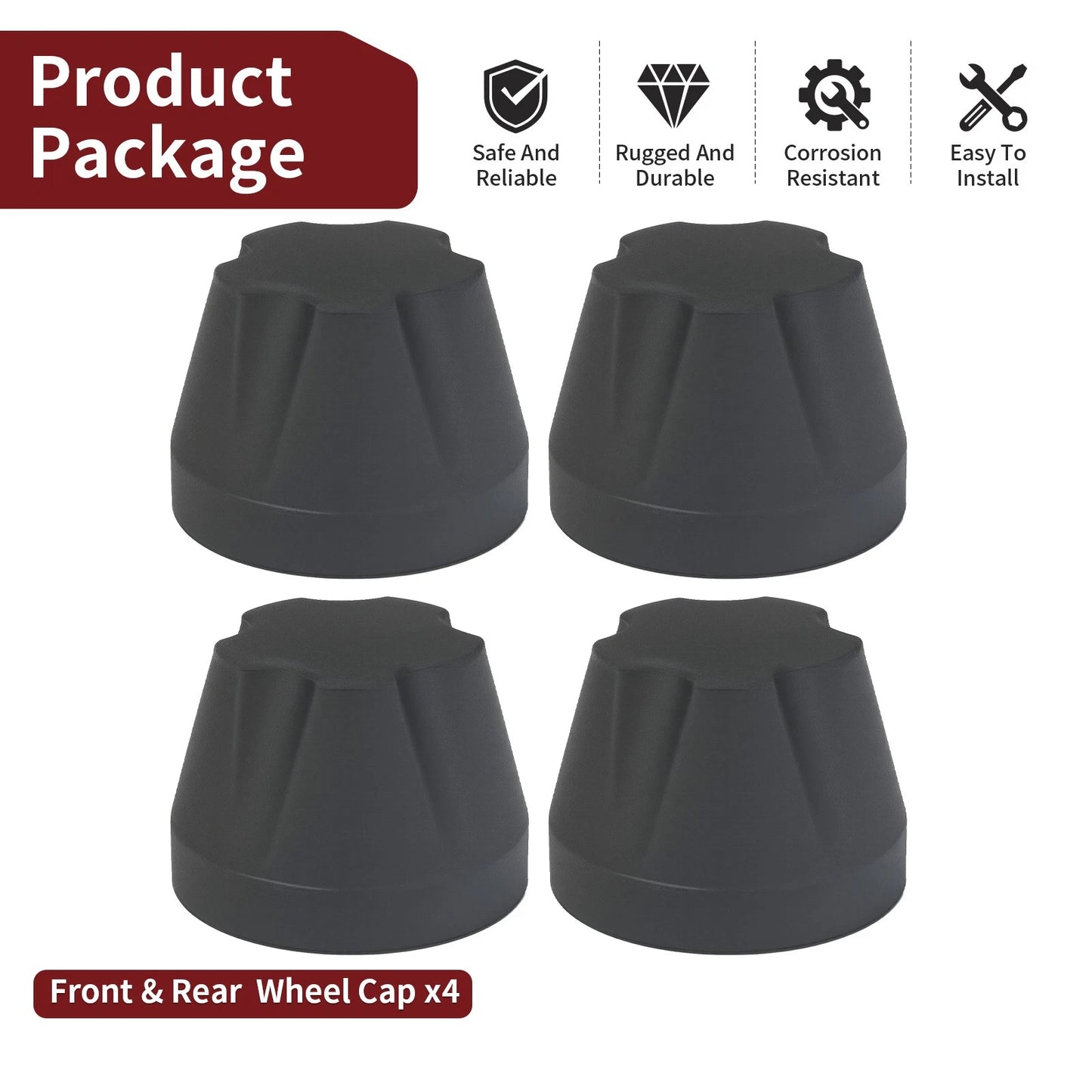 4Pcs Front & Rear Wheel Cap for Yamaha Badger 80 YFM80 1985-1988