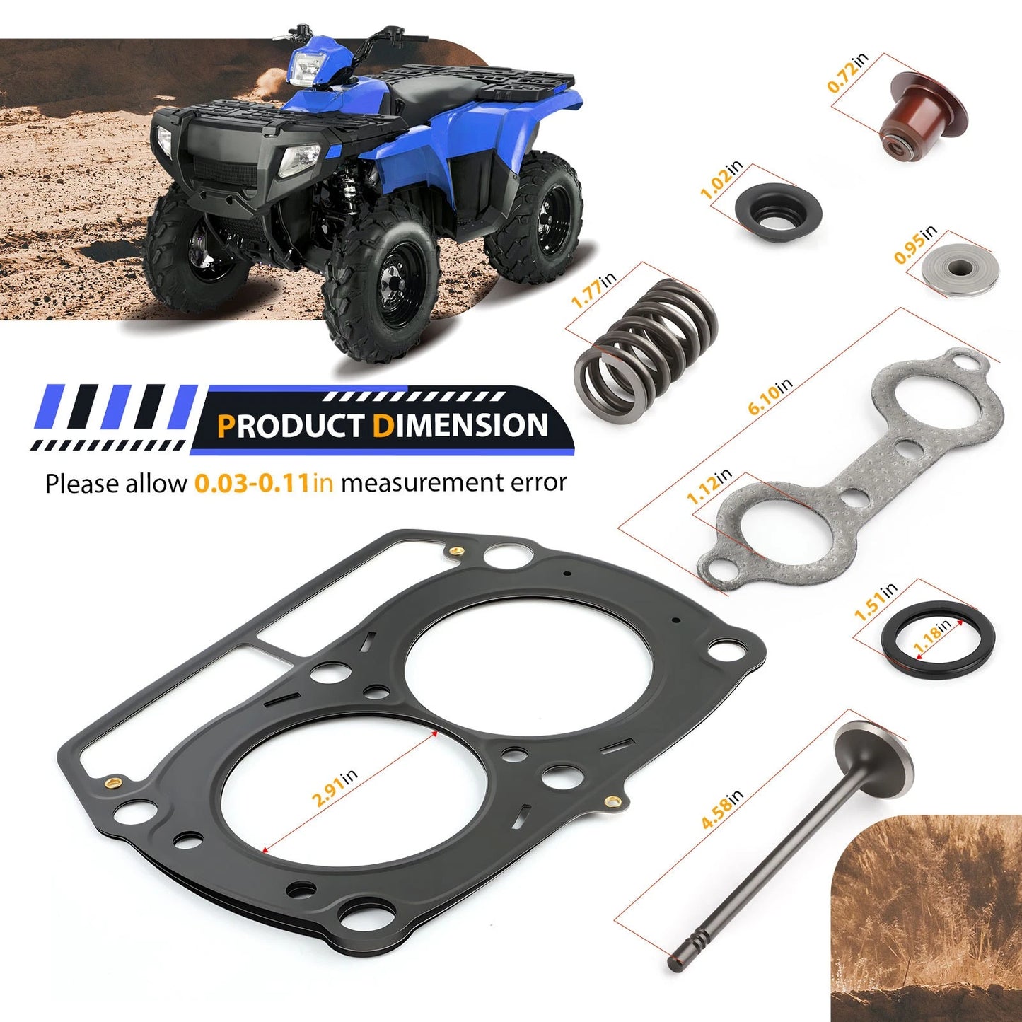 Top End Cylinder Gasket Kit for Polaris RZR 800 (2008-2010)