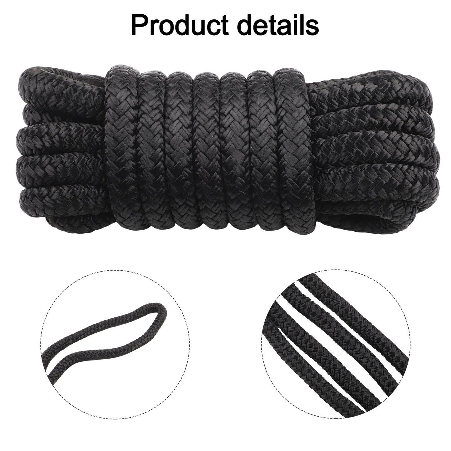 Nylon Dock Lines for Boats 12"/38"/45M with Loop for Docking/Towing