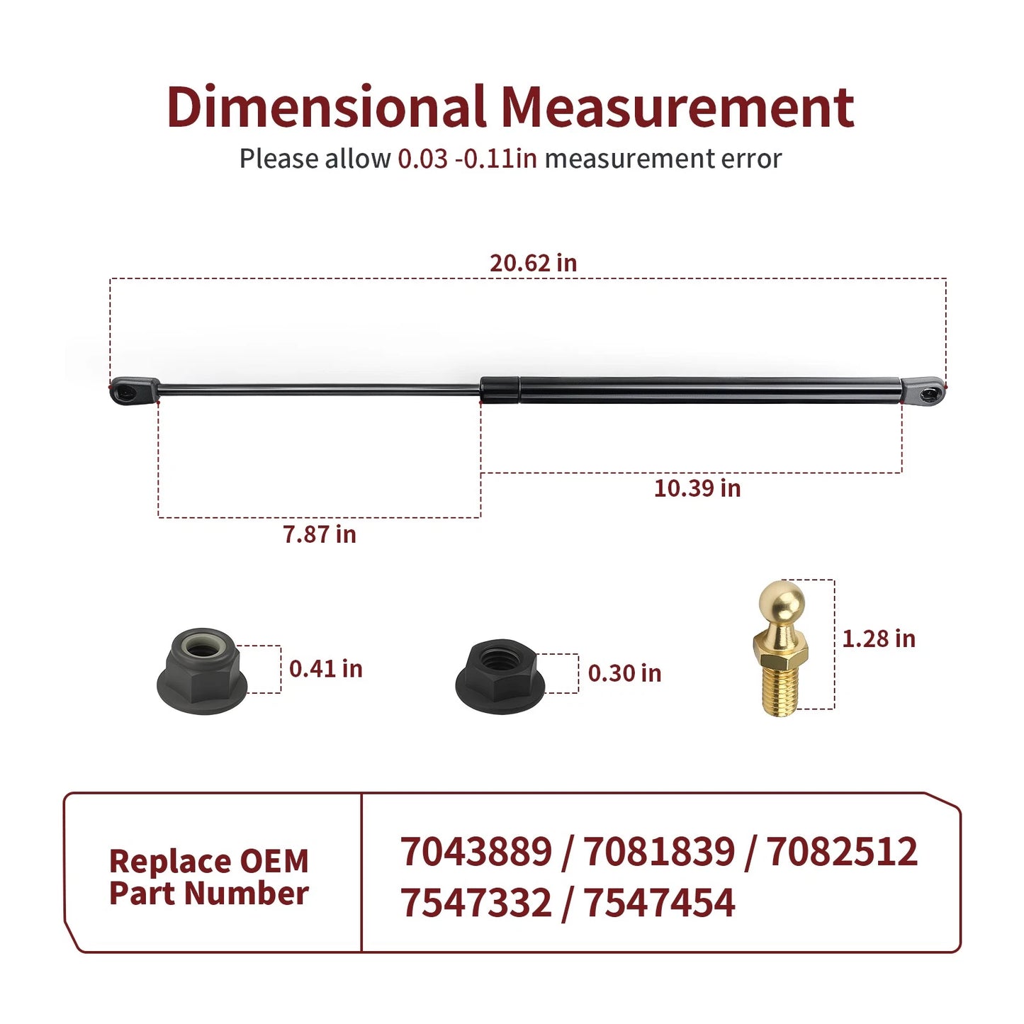 Windshield Shock Strut Tip Out w/ Ball End for Polaris Ranger XP 1000