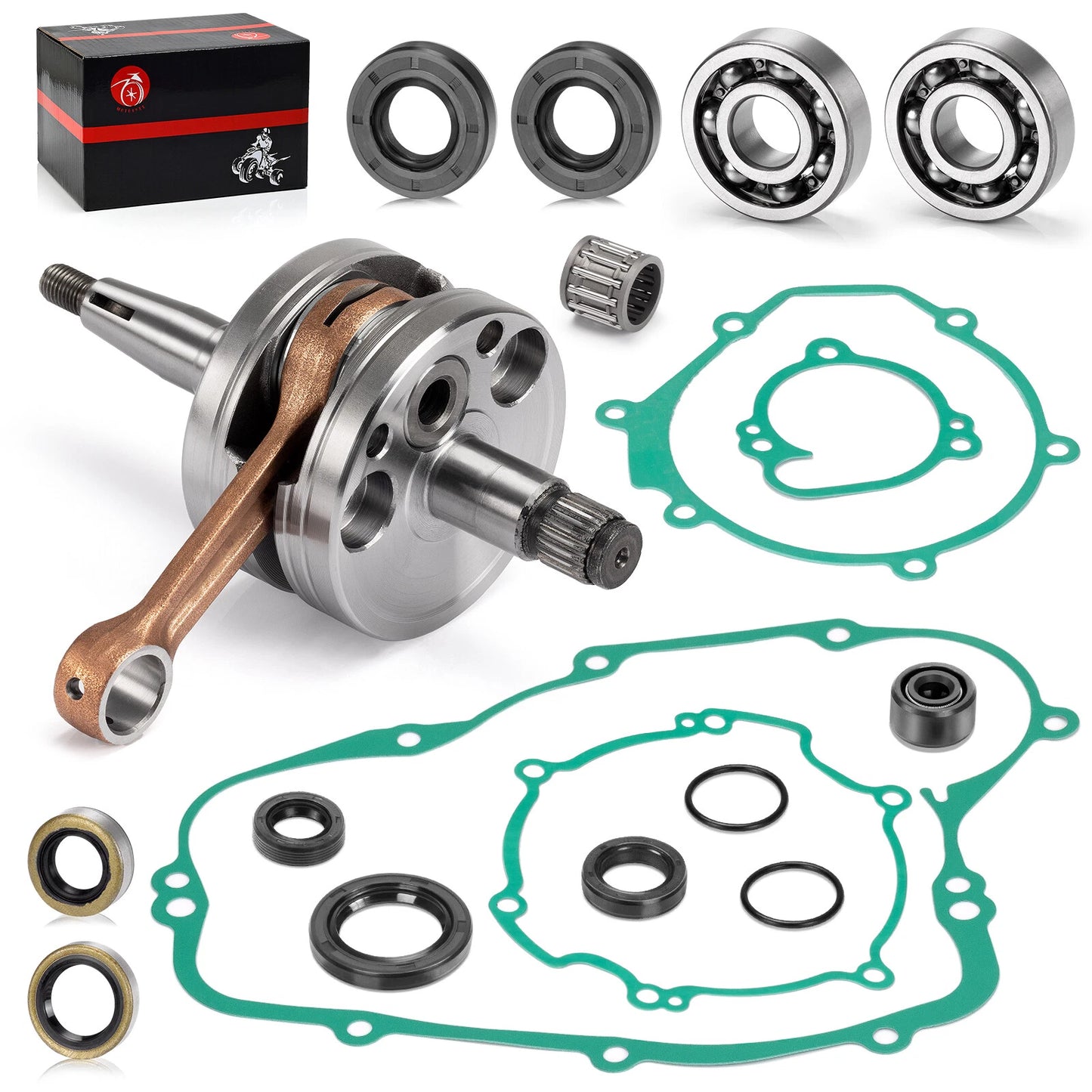 Engine Rebuild Kit, Crankshaft, Bearings, Gaskets for Kawasaki KX80/KX85/KX100