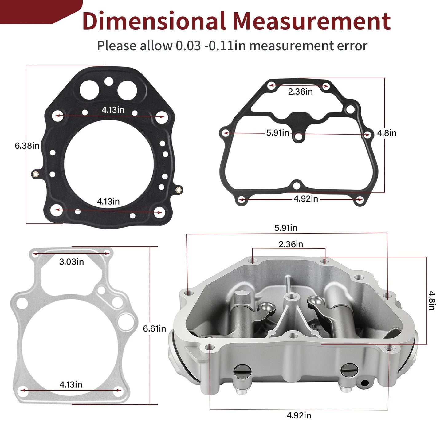 Cylinder Head Cover w/Gasket Kit for Honda Rancher 420 TRX420TE/TM 2009-2024