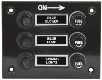 compare product 3 Gang Fused Marine Switch Panel with Splash Proof Boots for Boats 12/24 Volt