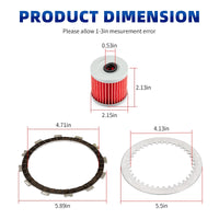 Clutch Friction Plates w/Gasket Kit for Kawasaki Bayou 300 KLF300C 1989-2005
