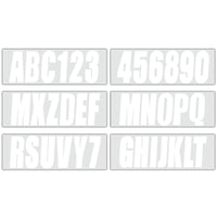 Boat Registration Decals White Stickers Set of A-Z & 0-9 for All Boats