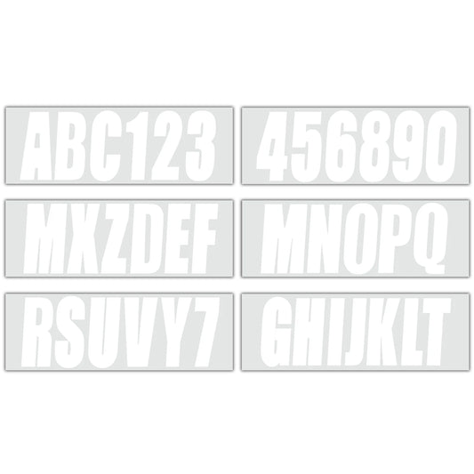 Boat Registration Decals White Stickers Set of A-Z & 0-9 for All Boats