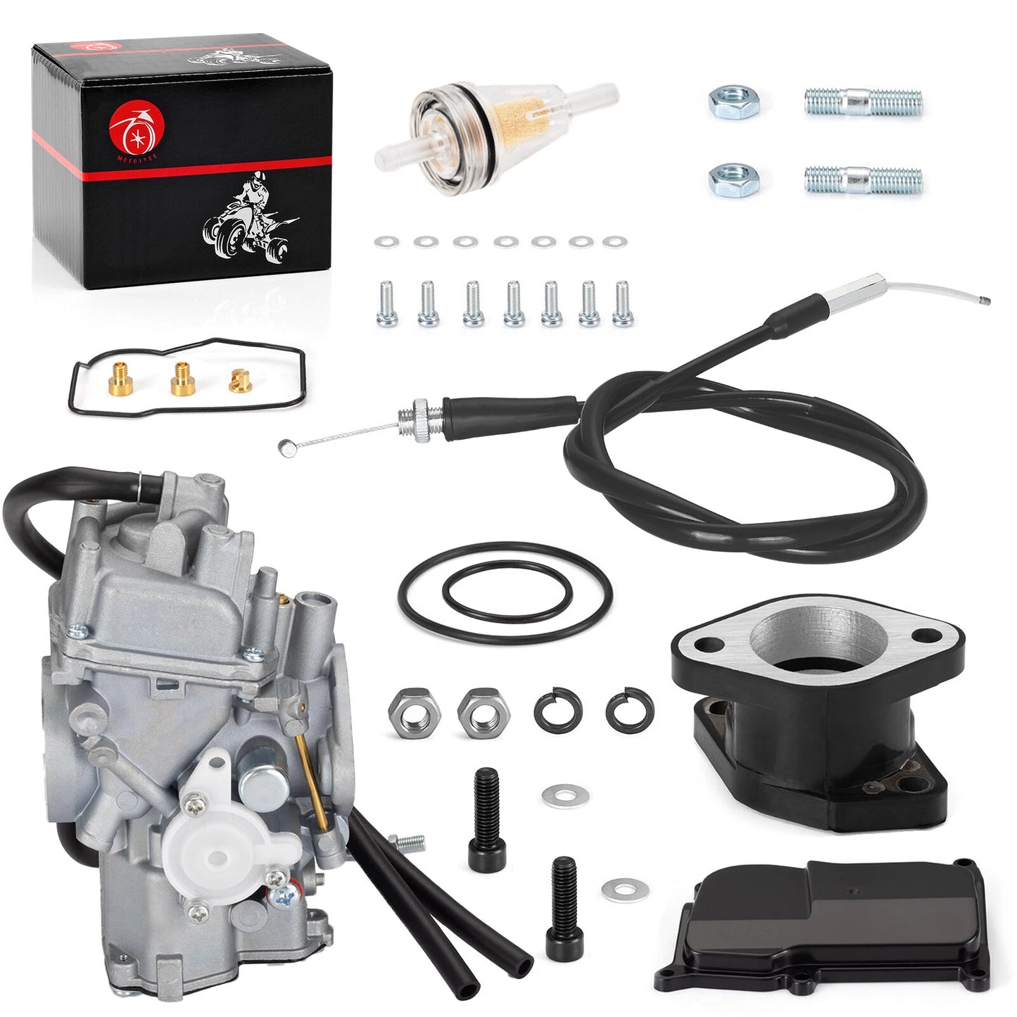 Carburetor & Intake Manifold & Throttle Cable for Yamaha YFM350X Warrior 93-04