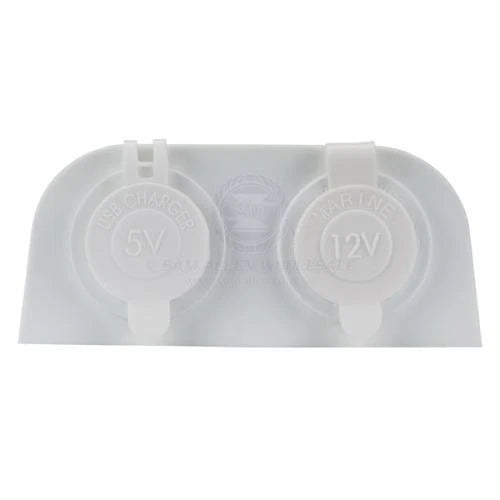 12/24V USB Charger Combo with Power Socket for Boat Caravan 4WD Surface Mount