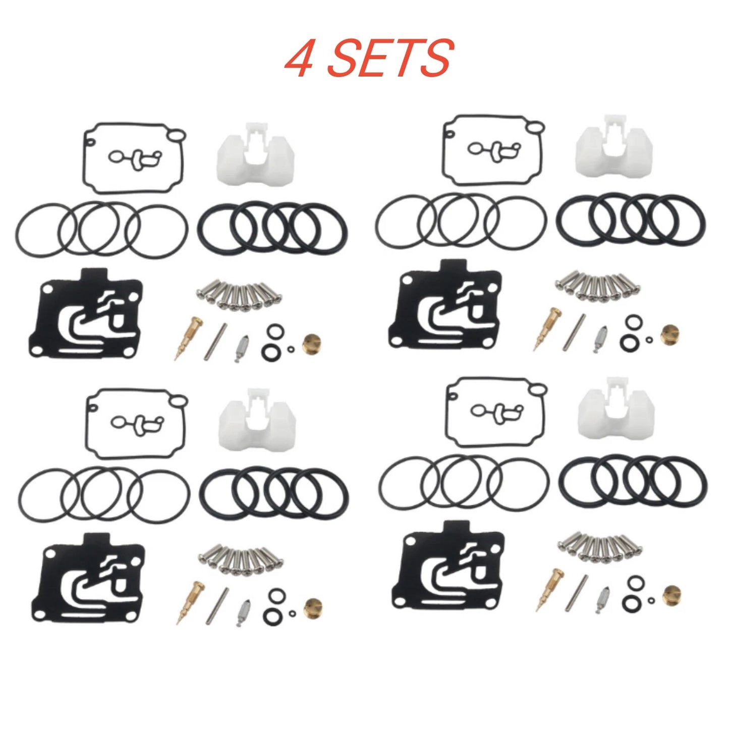4X Carburetor Repair Kit for Yamaha 4-Stroke 40-50HP Models 62Y-W0093