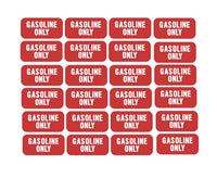 1"x 2" Gasoline Only Sticker Vinyl Fuel Warning Decal for Gas Can (24pcs)