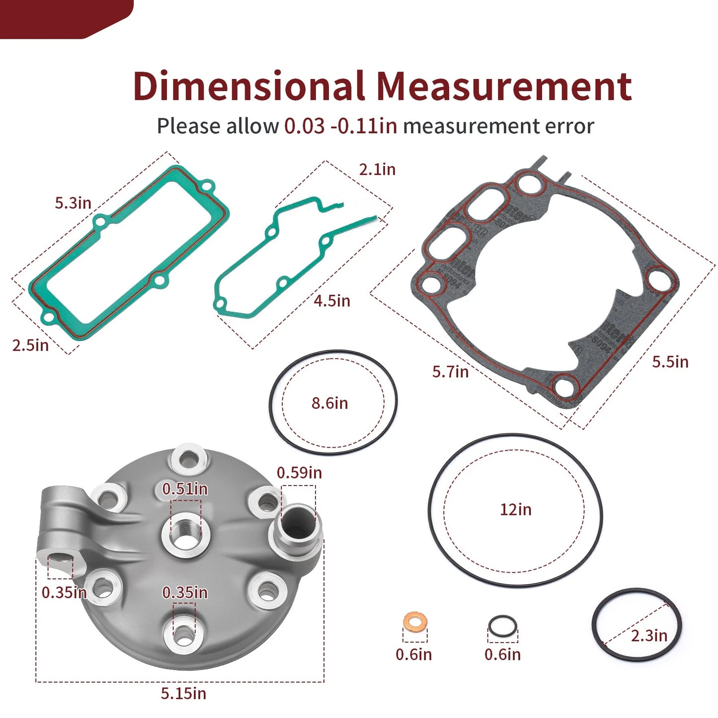 Stock Bore Replacement Cylinder Head Kit for Yamaha YZ250 (2001-2023)