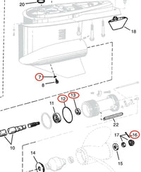 Lower Gearcase Seal with O-ring Kit for OMC Cobra/Volvo Penta SX