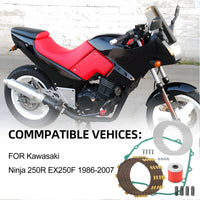 Clutch Kit & Gasket Heavy Duty for Kawasaki Ninja 250R EX250F 1986-2007