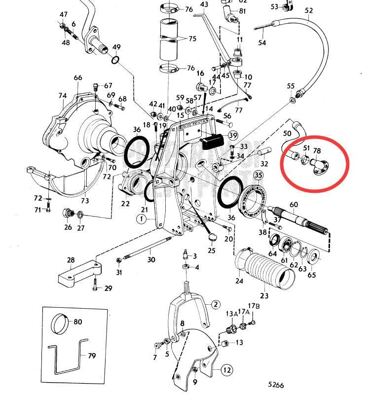 Water Hose Connector for Volvo Penta 854031/851766/897600 (Gasket)