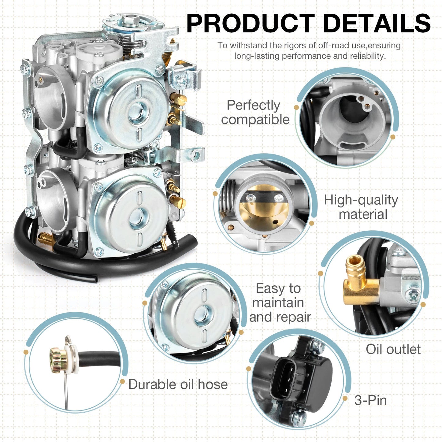 Carburetor Fuel Petcock Intake Manifold for Yamaha V-Star 650 XVS650 98-14