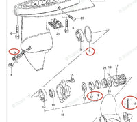 Lower Unit Gearcase Seal Kit for Suzuki 2-Stroke/4-Stroke 4-5HP