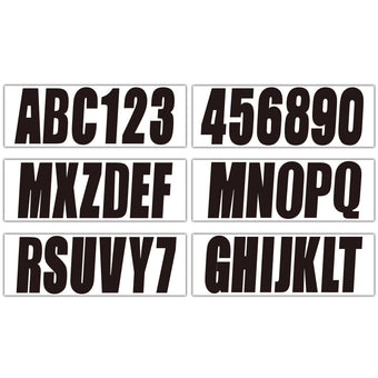 compare product Black Personalized Decals Boat Registration Numbers & Letters Set A-Z & 0-9