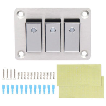 compare product Automotive Multiroad Switch Panel Boatshaped Brushed Aluminum Blue Backlight