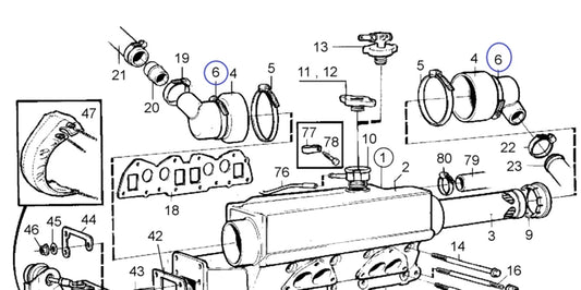 Heat Exchanger End Cap for Volvo Penta MD22 Bowman Marine Engine (2 Pcs)