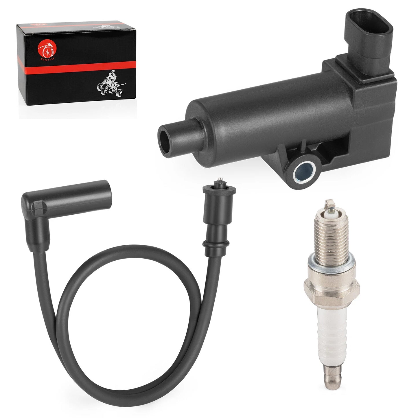 Ignition Coil & Spark Plug + Wire Cap for MTD Cub Cadet Challenger 500 UTV