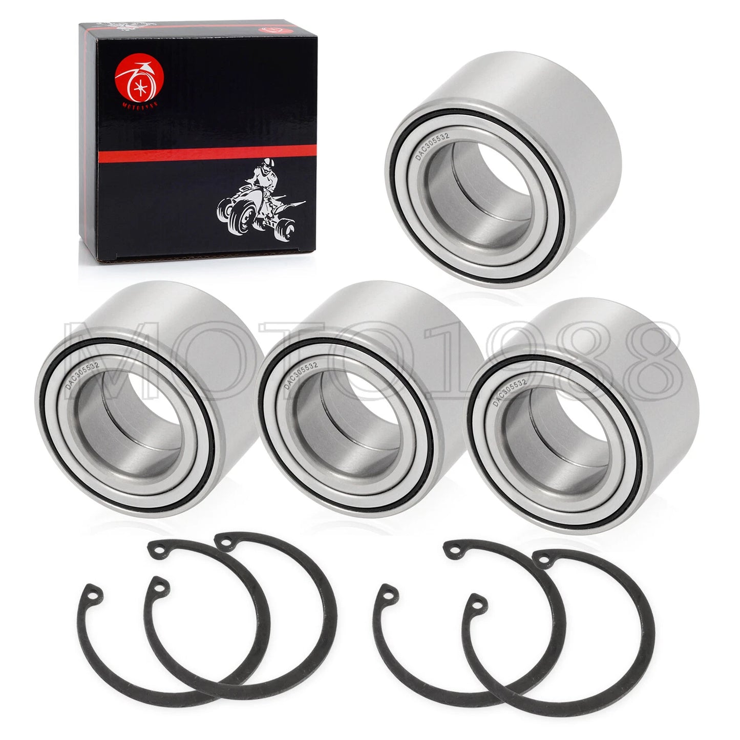 4PCS Front/Rear Wheel Bearing Kit for Yamaha Grizzly 550/660/700