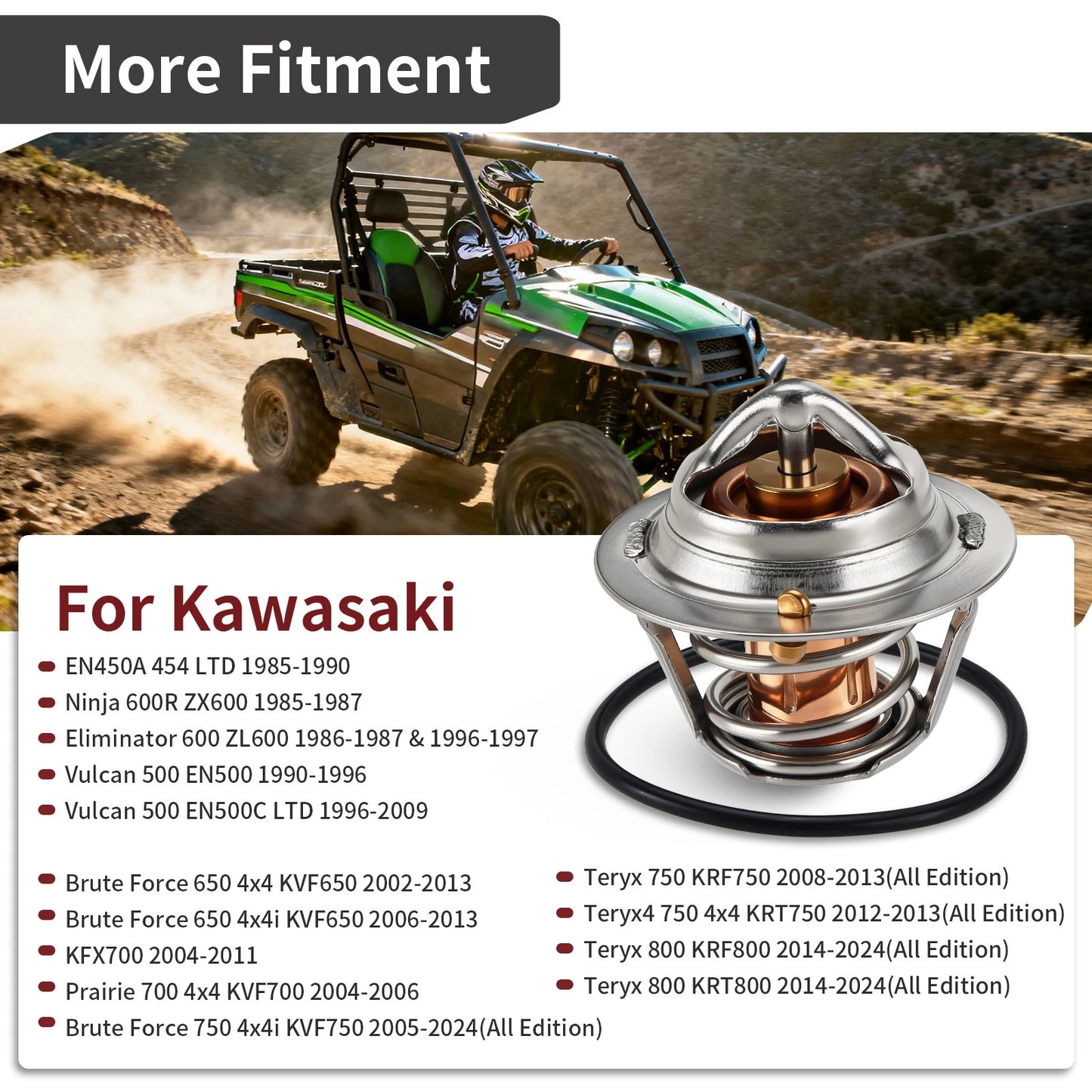 Thermostat w/ O-Ring for Kawasaki Teryx/Teryx4 750 KRT750 KRF750 2008-2013