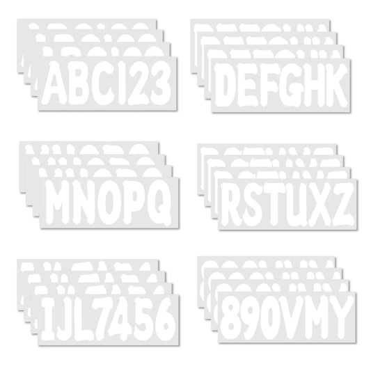 4 Sets Marine Boat White Sticker Decal A-Z Letters & 0-9 Numbers