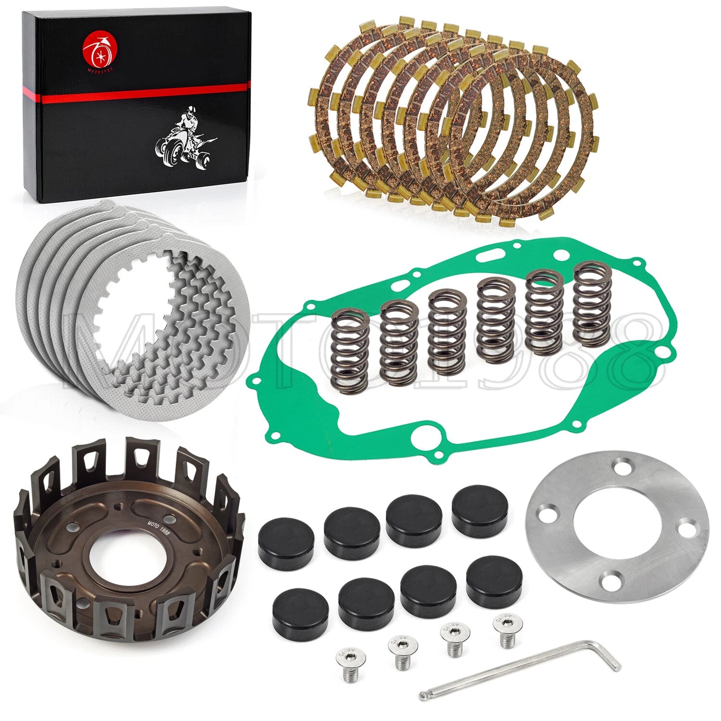 Billet Clutch Basket Friction Plate Gasket Kit for Yamaha RZ350 (1984-1985)