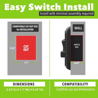 12V DC Toggle Switch with Dimmer for RV/Auto/Marine Lighting Devices