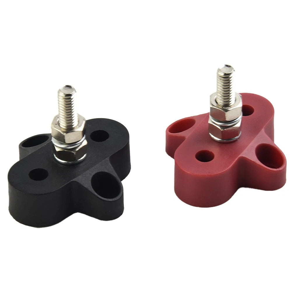 Terminal Stud 2pcs Black/Red M6 Stainless Steel for Marine Boat Yachts