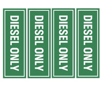 2" x 6" Diesel Only Vinyl Stickers - Decals for Truck Oil Gas Fuel