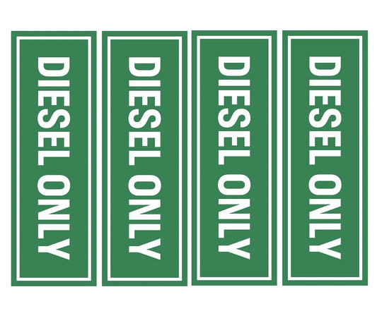 2" x 6" Diesel Only Vinyl Stickers - Decals for Truck Oil Gas Fuel