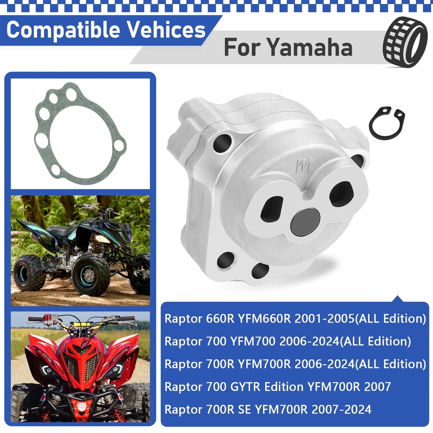Oil Pump & Gasket Kit for Yamaha Raptor 660R/700/700R (2001-2024)