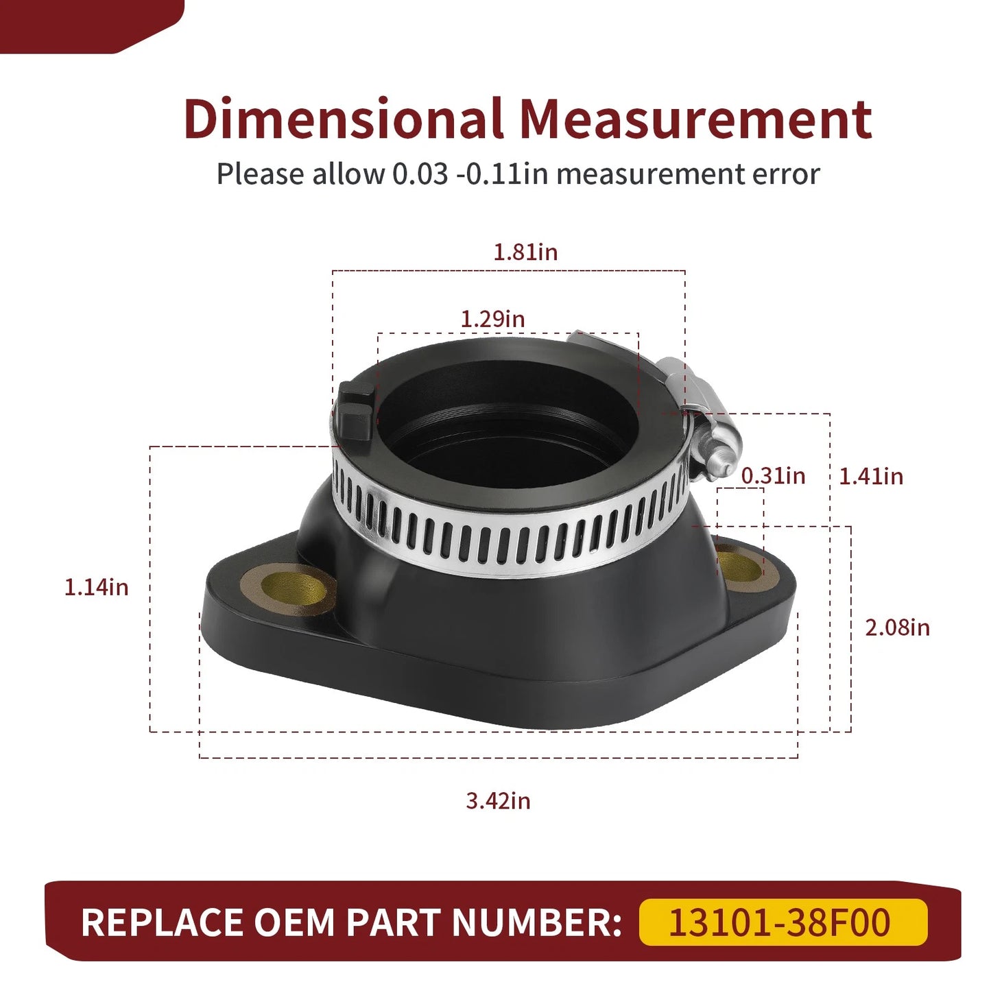 Carburetor Intake Manifold Boot Adapter for Suzuki Eiger 400 2002-2007