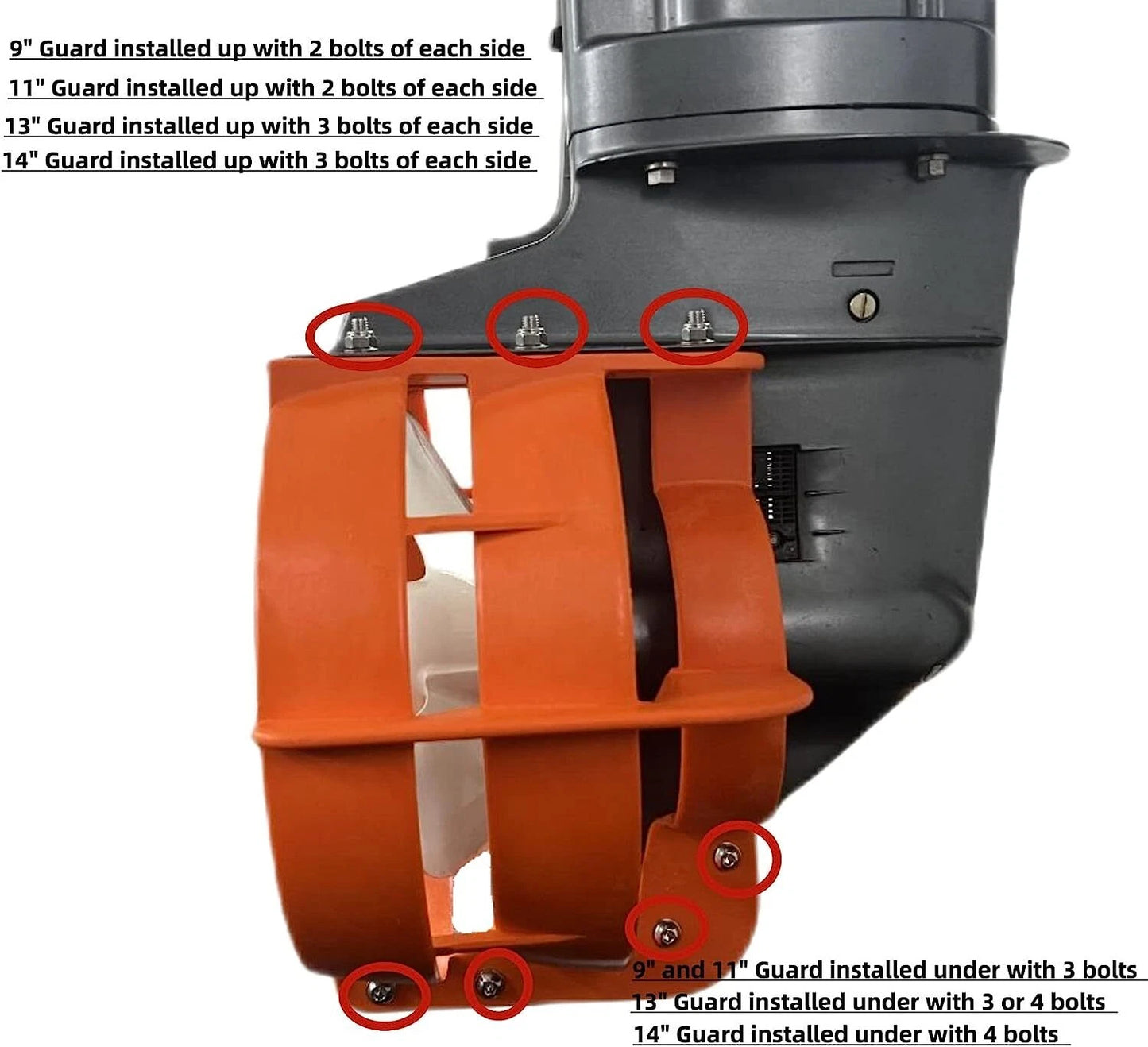 11" Orange Prop Guard for Outboard Engine 25-35HP