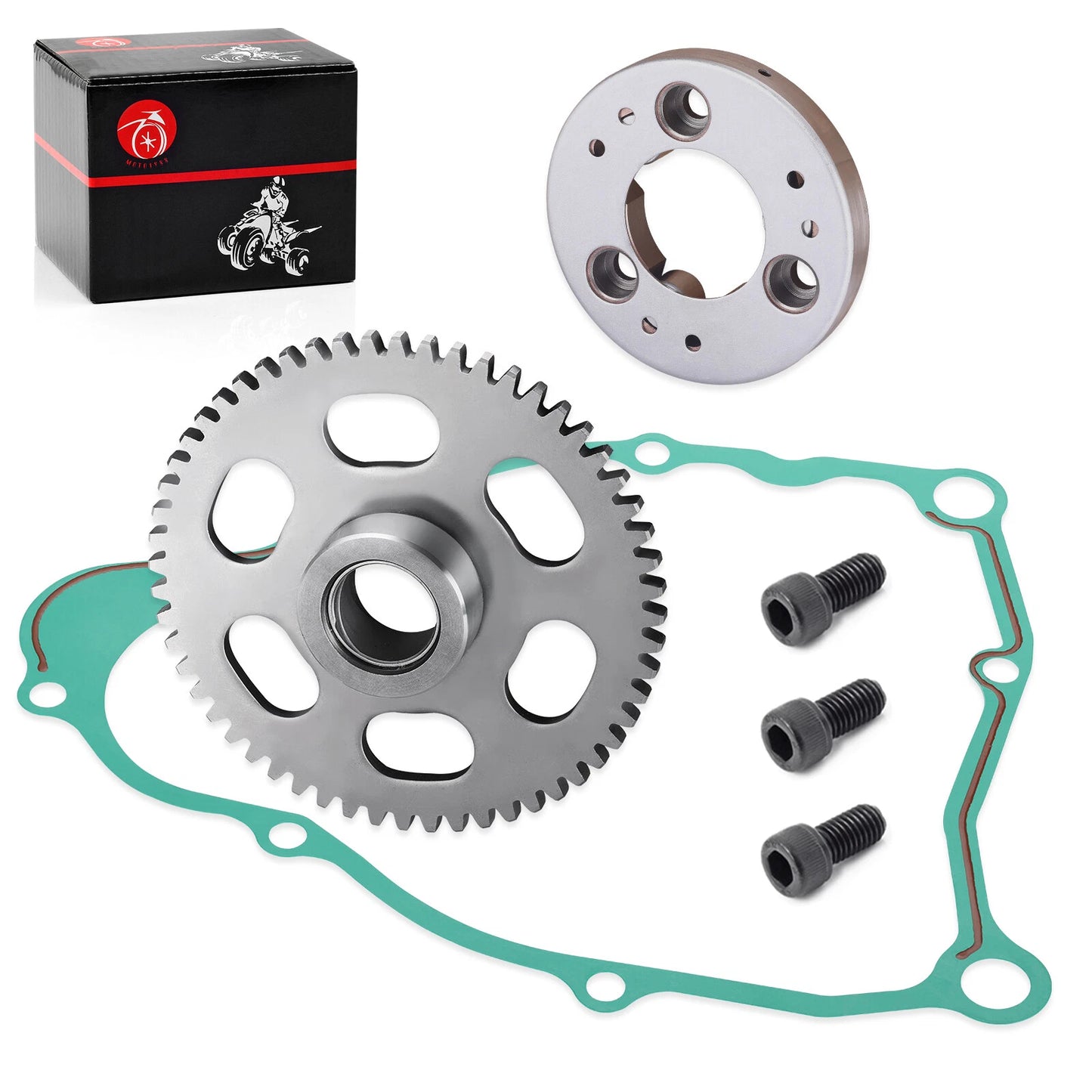 One Way Bearing Starter Clutch Gear w/ Gasket for Yamaha Tri-Moto 225 (1983-1986)