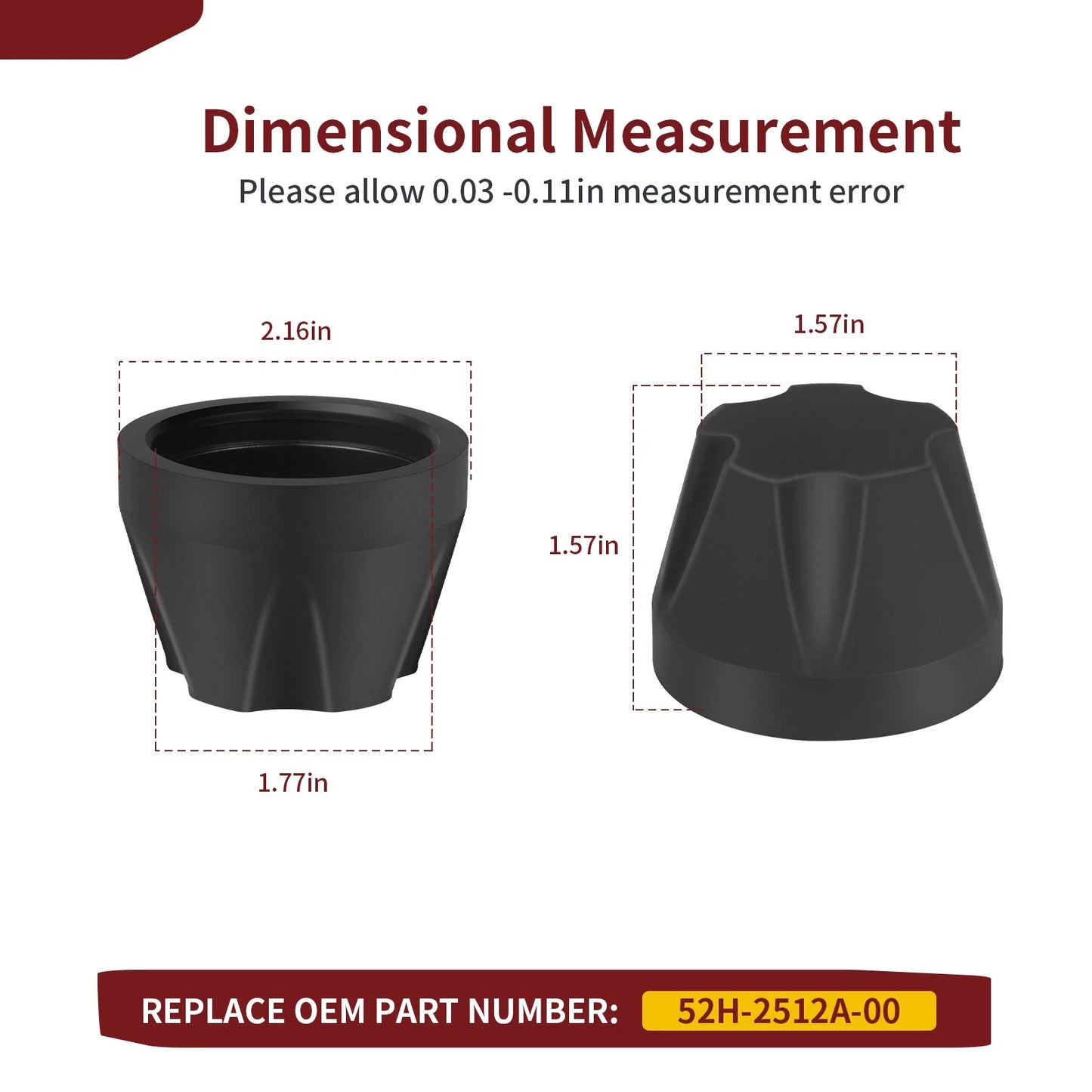 2 Pack Wheel Hub Cap for Yamaha Moto-4/Kodiak/Big Bear/Wolverine
