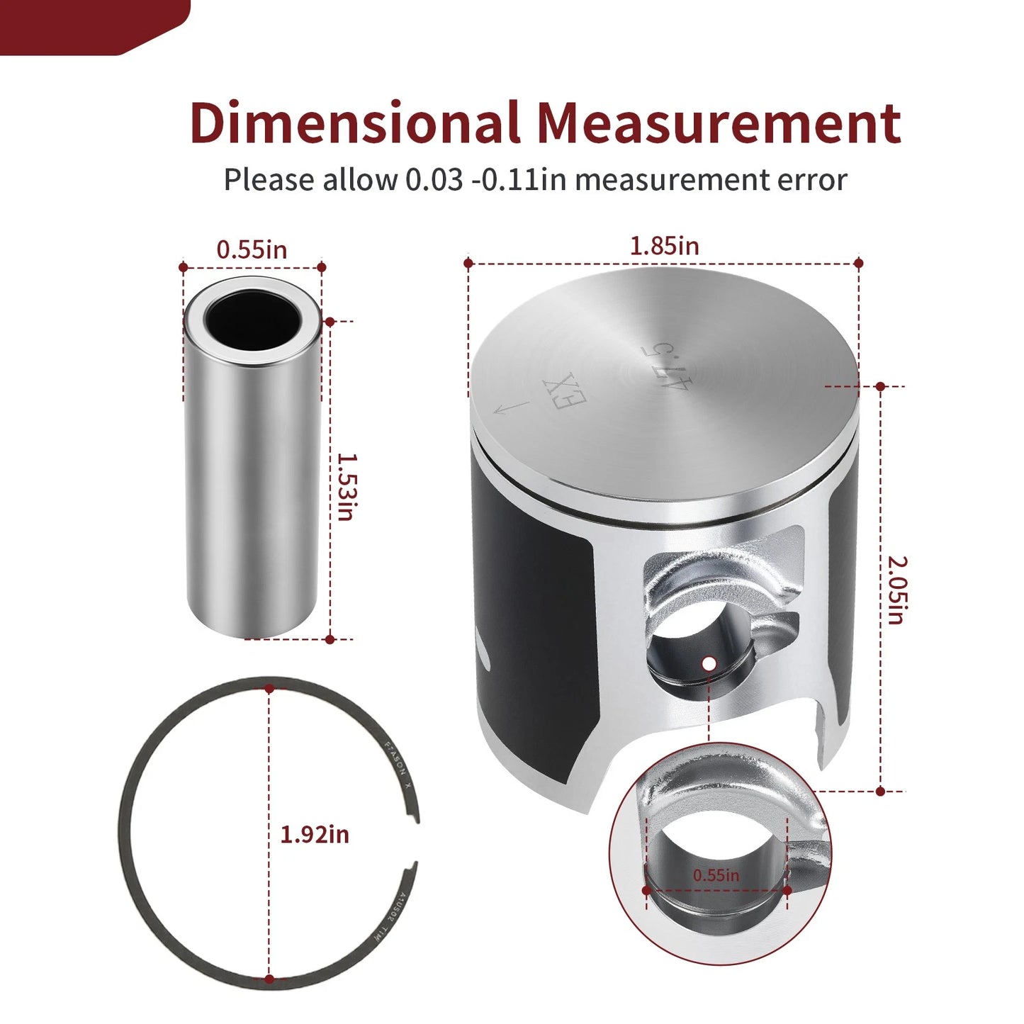 Top End Rebuild Piston Gasket Ring Kit 47.5mm for Honda CR85R/CR85RB 2003-2007