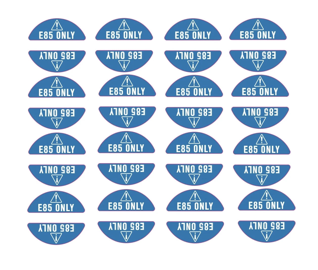 E85 Only Decal Round Sticker for Gas/Diesel Fuel Warning Label