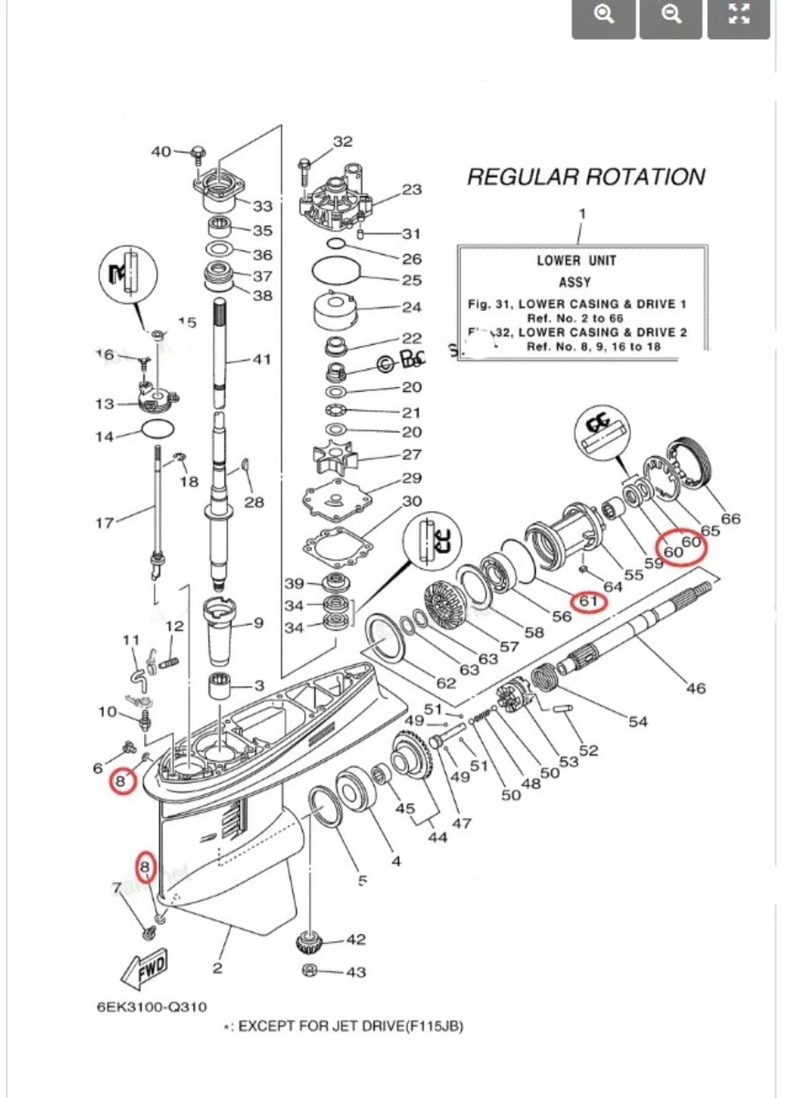 Seal Kit for Yamaha Outboard Motor Lower Gearcase 93101-30M17 93210-86M39