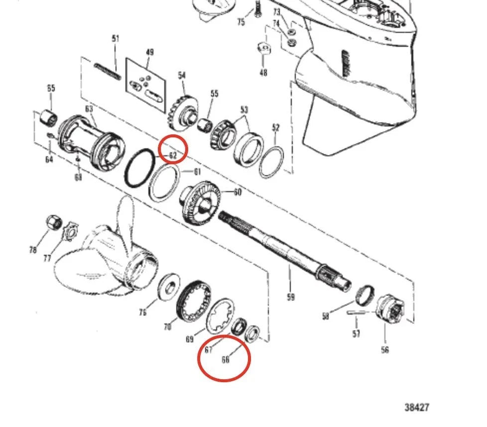 Lower Unit Oil Seal Kit for Mercury Marine 30-125HP Outboard